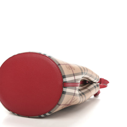 Burberry Haymarket Check Colours Small Lorne Bucket Crossbody Poppy Red 7 of 9