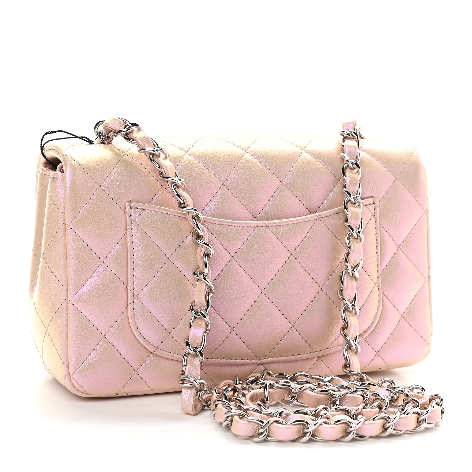 Chanel Iridescent Lambskin Quilted Mini Rectangular Flap Pink 2 of 9