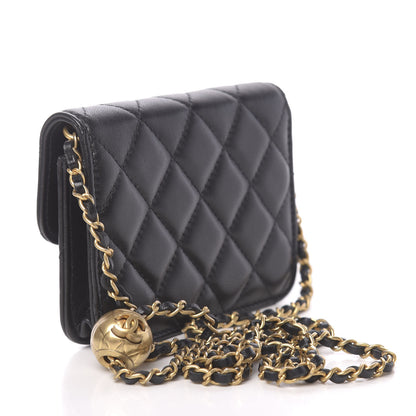 Chanel Lambskin Quilted Pearl Crush Clutch With Chain Black 3 of 13