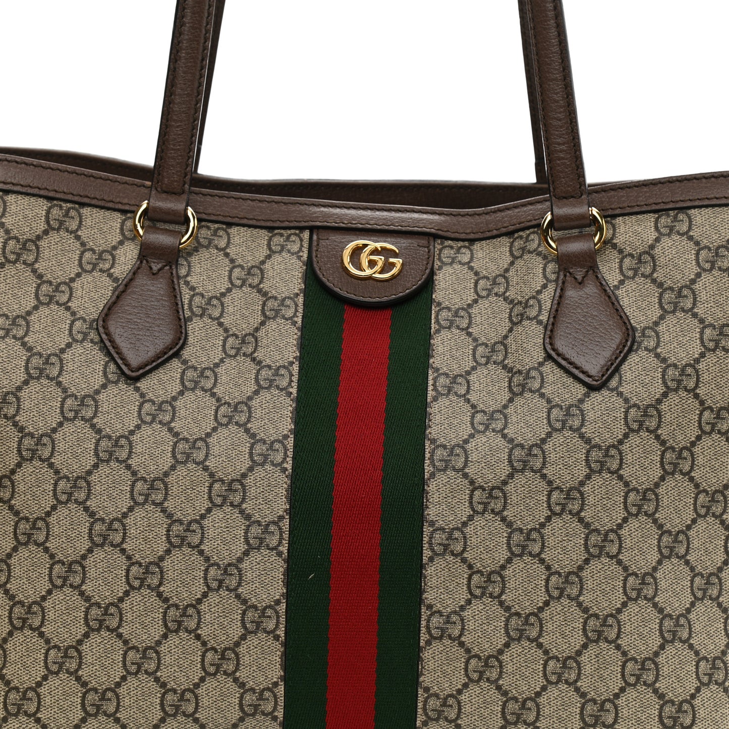 GG Supreme Monogram Medium Ophidia Shopping Tote Brown