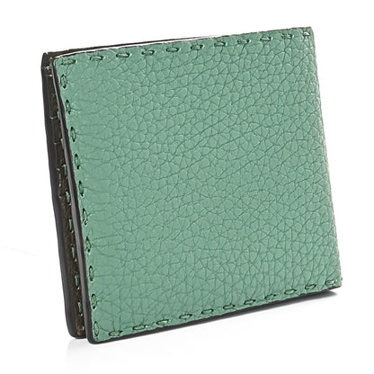 Fendi Cuoio Romano Selleria Logo Bi-Color Bi-Fold Wallet Verde Tosca 3 of 8