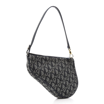 Christian Dior Monogram Mini Saddle Pochette Black 3 of 9