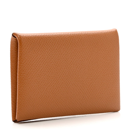 Hermes Epsom Calvi Card Case Gold 3 of 6