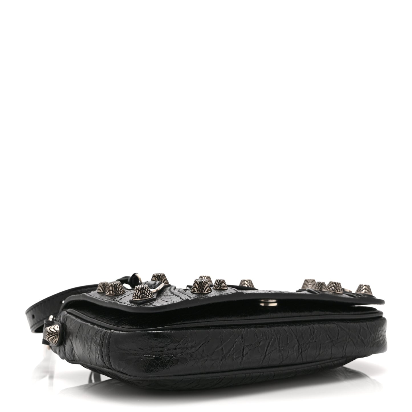 Agneau Arena Silver XS Le Cagole Flap Bag Black