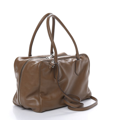 Prada Soft Calf Medium Inside Tote Cannella Turchese 2 of 10