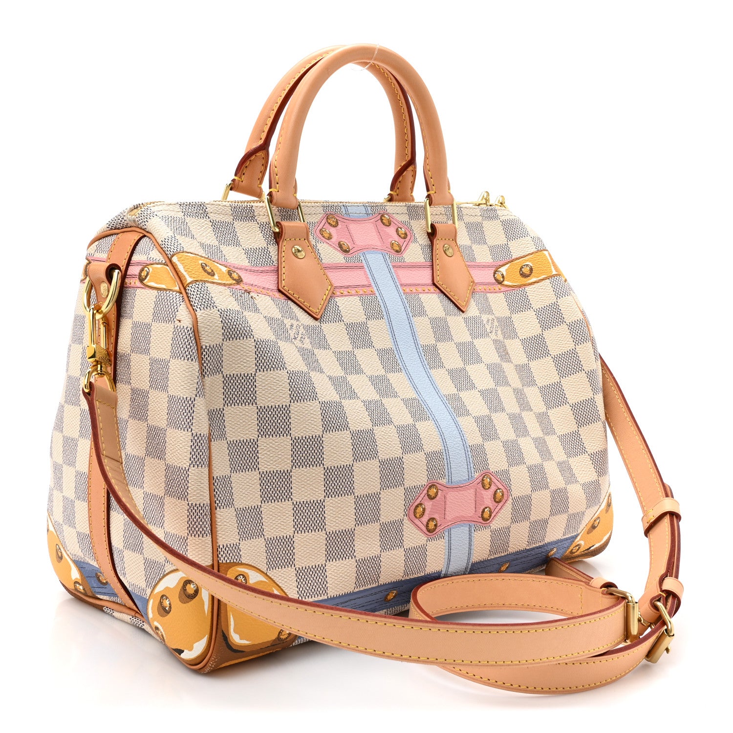 Louis Vuitton Damier Azur Summer Trunks Speedy Bandouliere 30 3 of 14