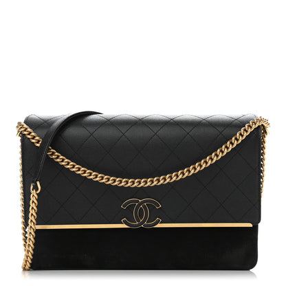 Chanel Caviar Suede Stitched Lady Coco Flap Black 1 of 11