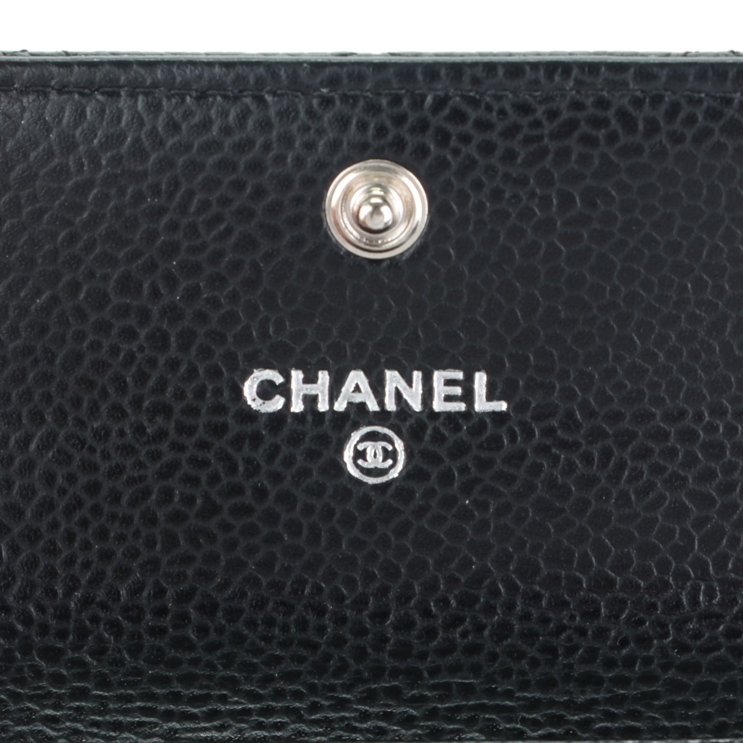 Caviar Quilted Flap Card Holder Black