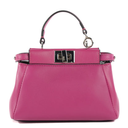 Fendi Nappa Micro Peekaboo Iconic Satchel Magenta 1 of 8