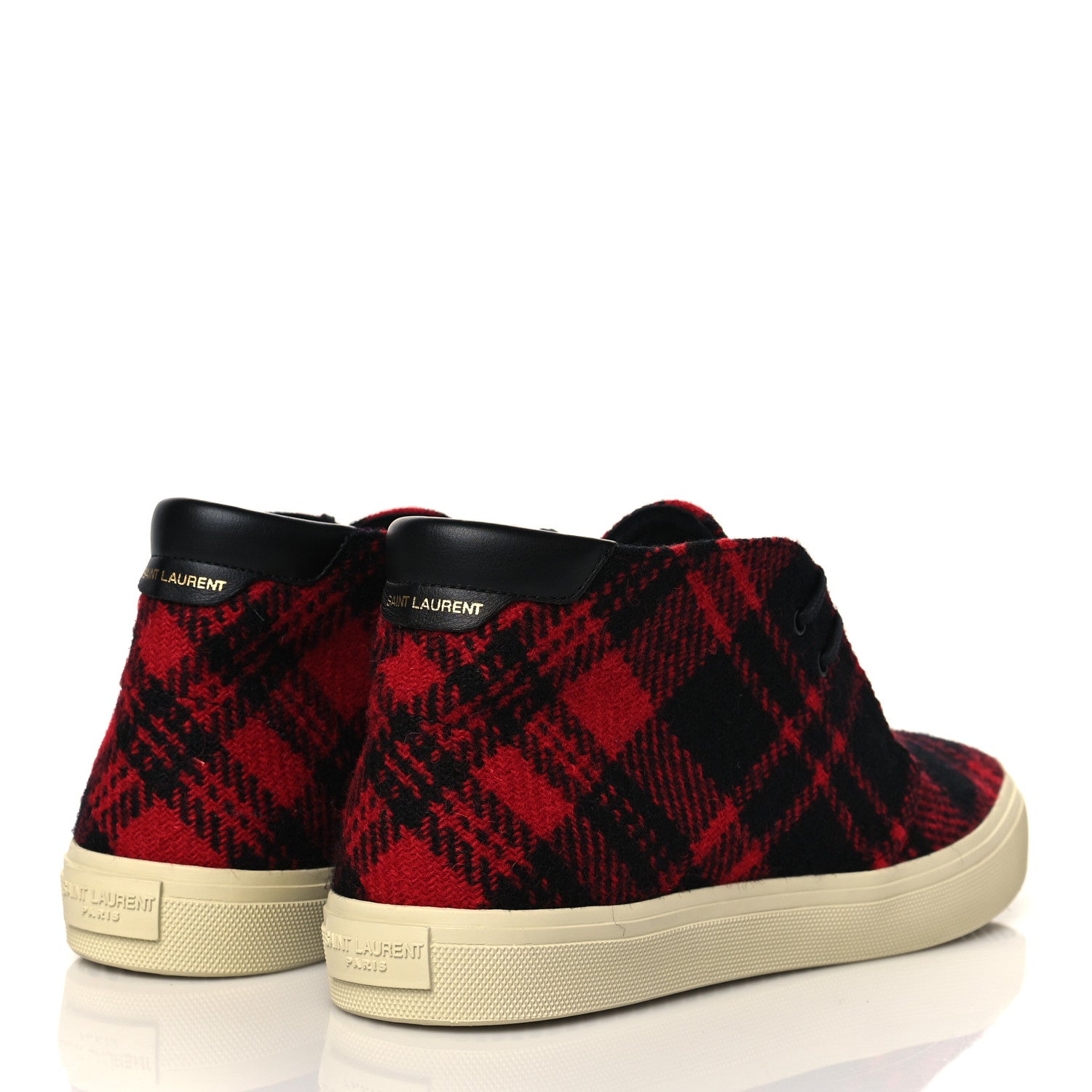 Saint Laurent Tweed Ace Mid Top Sneakers 41 Red 4 of 8