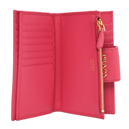 Prada Saffiano Metal Medium Wallet Peonia 5 of 10