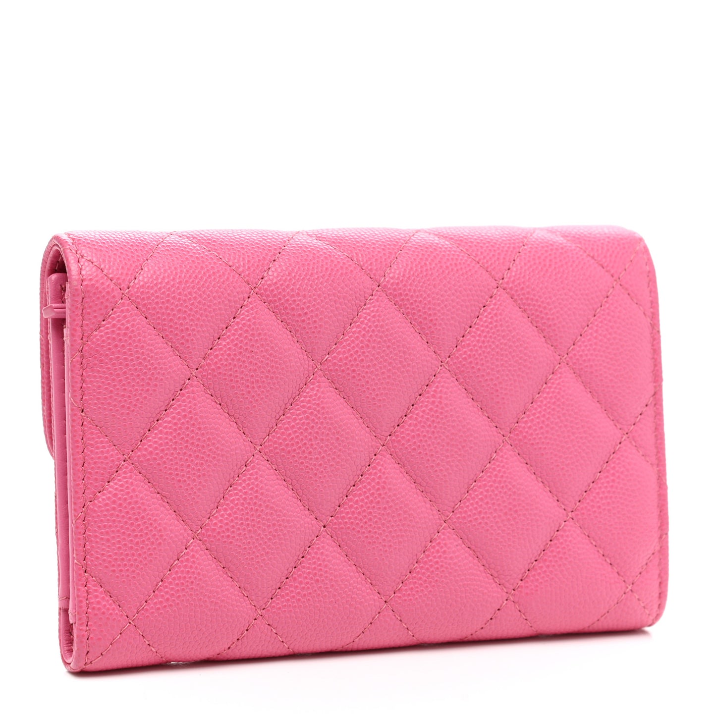 Caviar Quilted Medium Flap Wallet Pink
