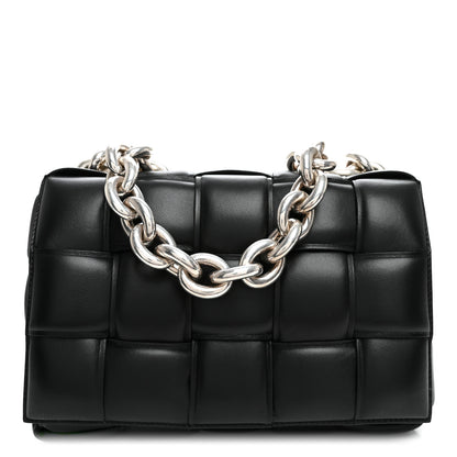 Bottega Veneta Lambskin Maxi Intreccio Padded Chain Cassette Crossbody Bag Black 1 of 10