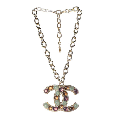 Chanel Resin CC Necklace Gold Multicolor 3 of 5