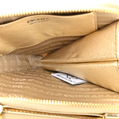 Prada Satin Crystal Mini Triangle Crossbody Pouch Platino 5 of 10