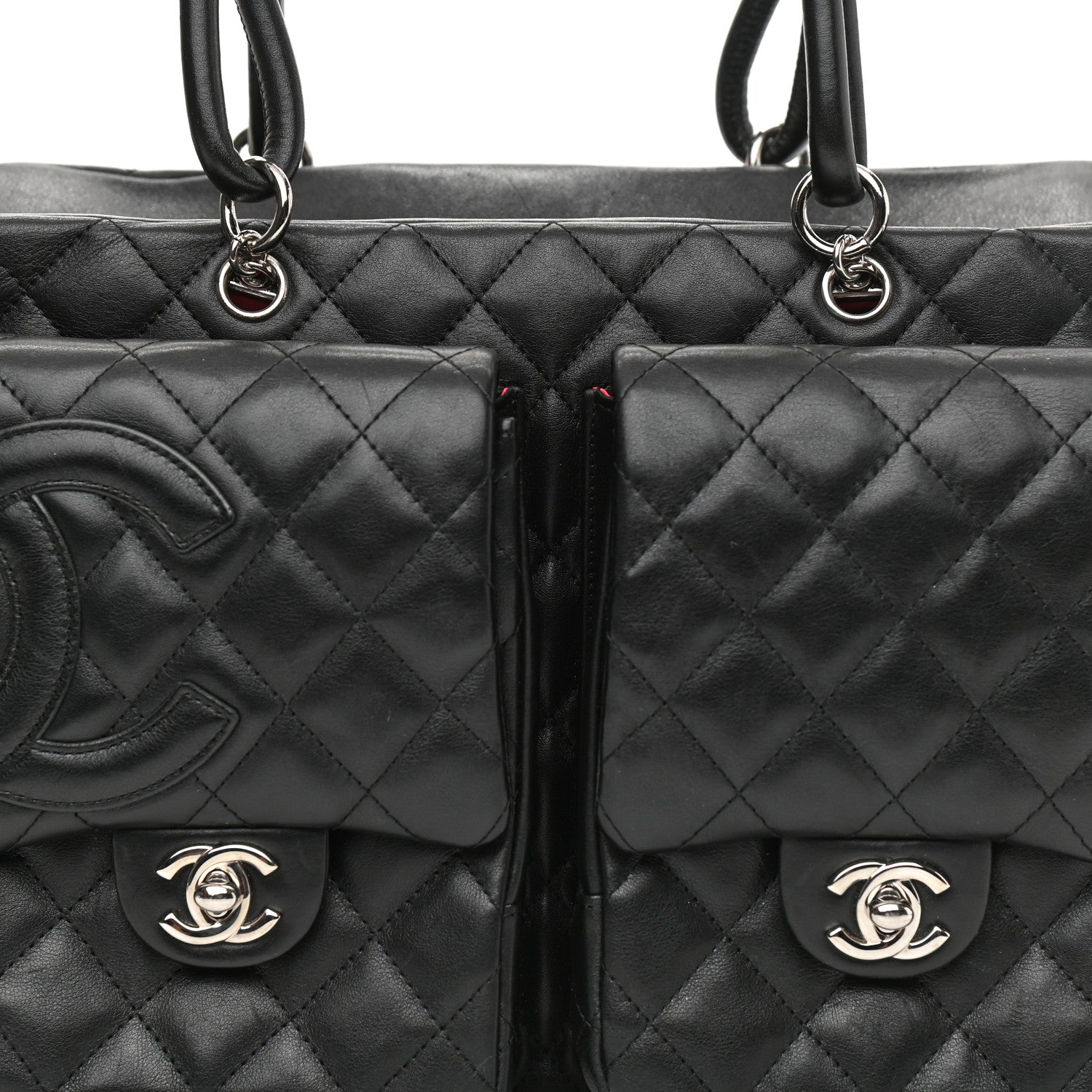 Chanel Calfskin Quilted Large Cambon Multipocket Reporter Black 8 of 12
