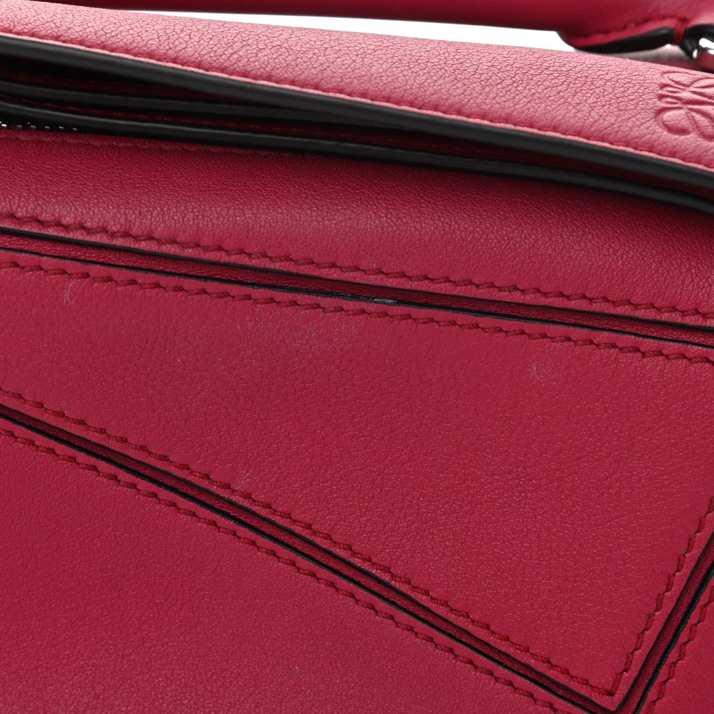 Calfskin Mini Puzzle Bag Raspberry