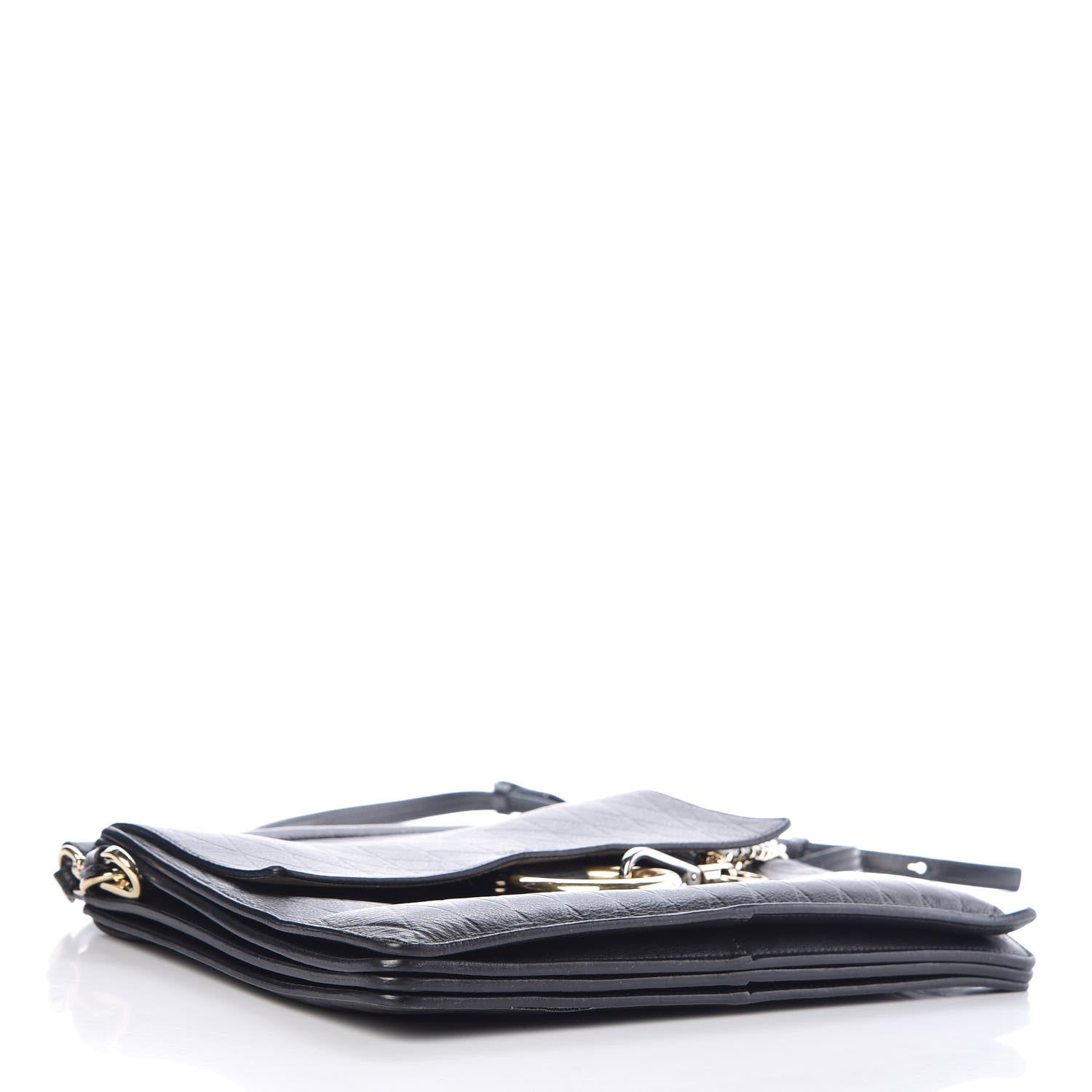Chloe Calfskin Diamond Embossed Medium Faye Shoulder Bag Black 4 of 16
