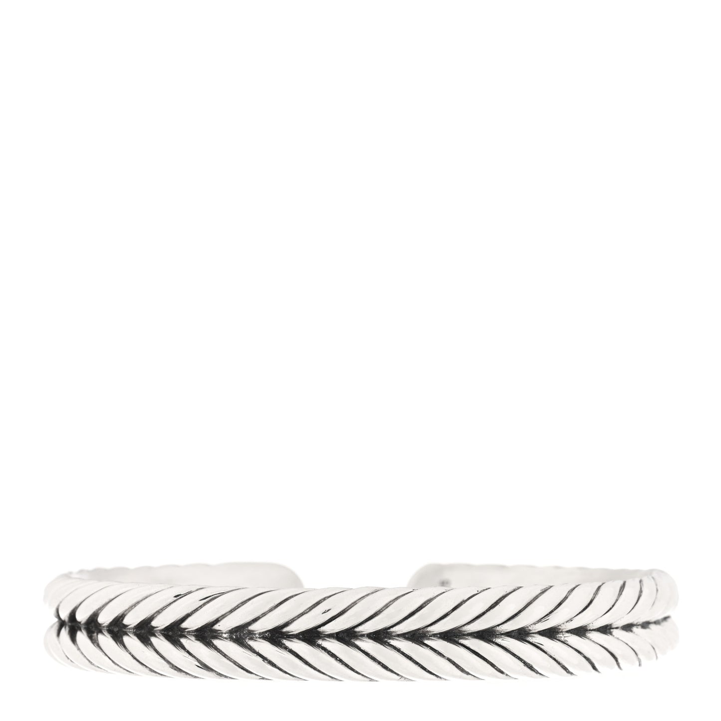 Sterling Silver 10mm Chevron Woven Kick Cuff Bracelet