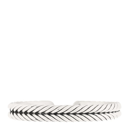 David Yurman Sterling Silver 10mm Chevron Woven Kick Cuff Bracelet 1 of 4