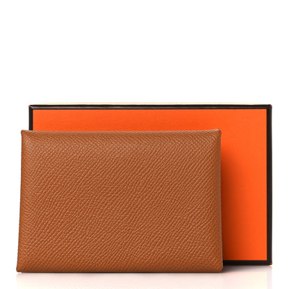 Hermes Epsom Verso Calvi Duo Card Case Gold Vert Fizz 9 of 9