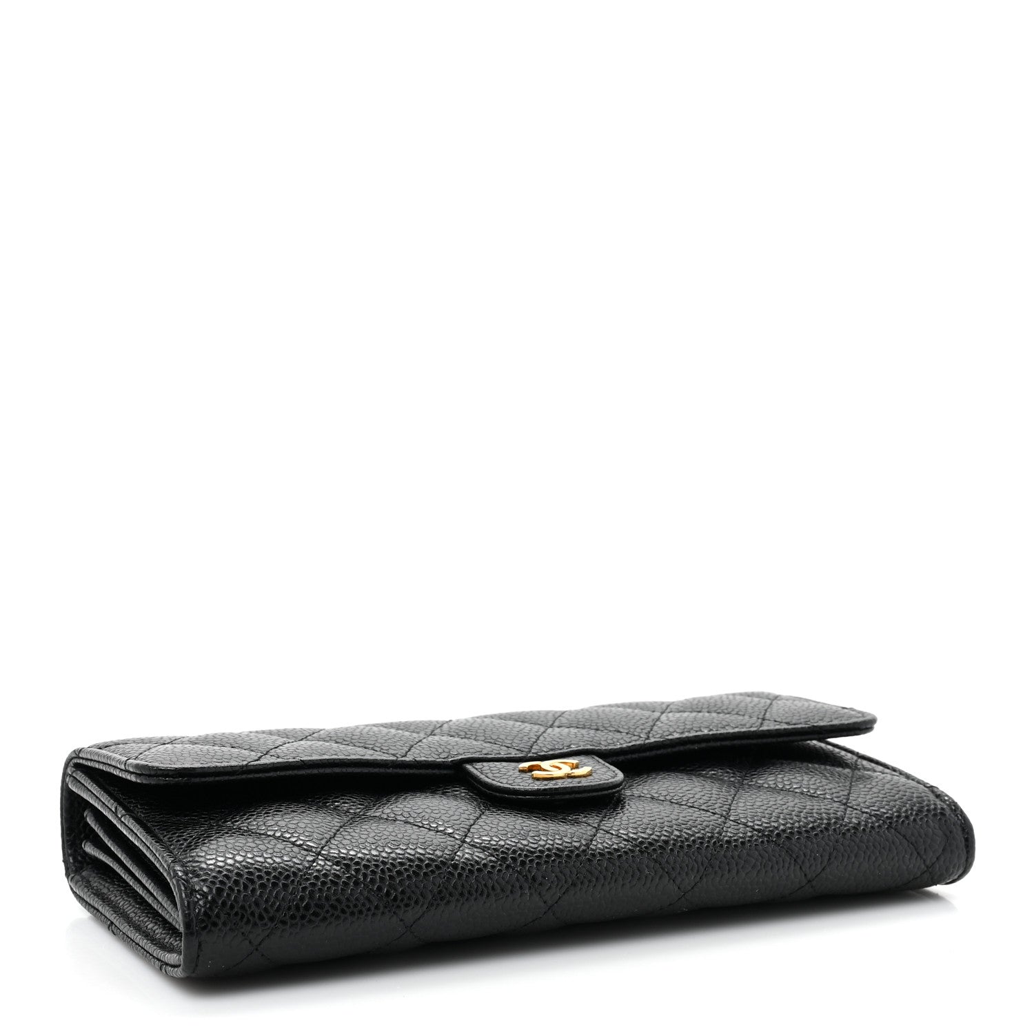Chanel Caviar Quilted Large Gusset Flap Wallet Black 4 of 13