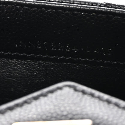 Saint Laurent Grain De Poudre Matelasse Chevron Monogram Flap Wallet Black 7 of 7
