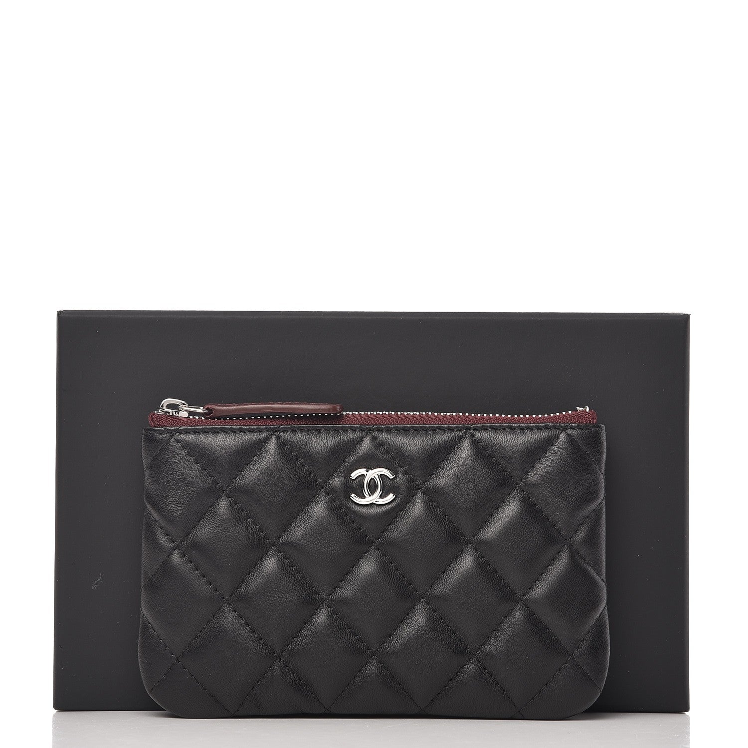 Chanel Lambskin Quilted Small Cosmetic Case Black 8 of 8
