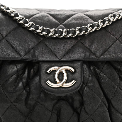 Chanel Washed Lambskin Quilted Chain Around Flap Black 7 of 10