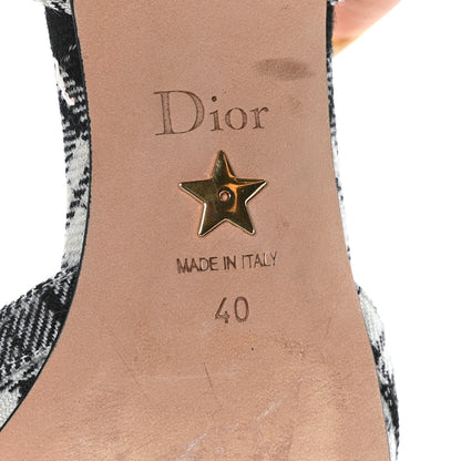 Christian Dior Canvas Tartan Gang Ankle Strap Slingback Pumps 40 Black 7 of 8