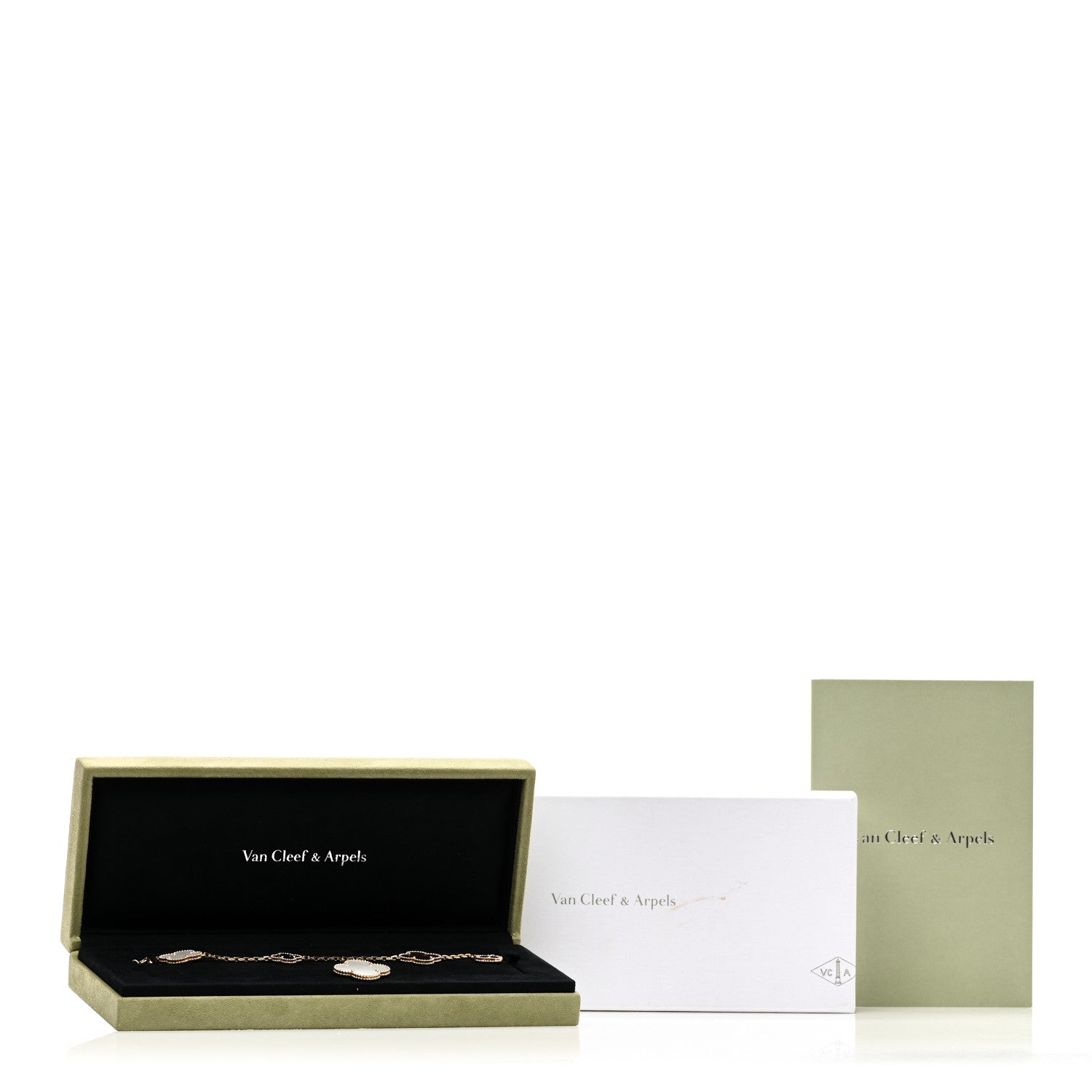 Van Cleef & Arpels 18K Yellow Gold Grey Mother of Pearl Black Onyx 5 Motifs Magic Alhambra Bracelet 4 of 4