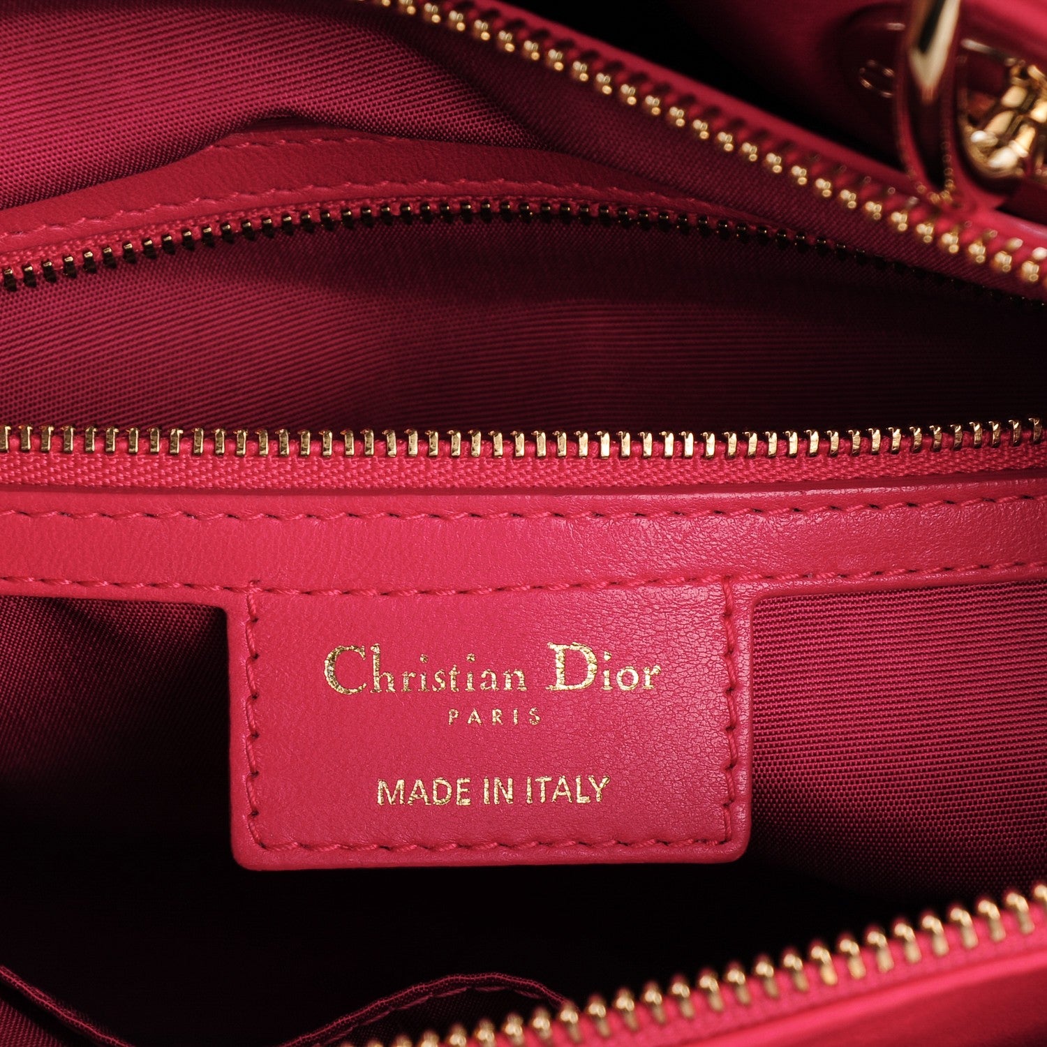 Christian Dior Lambskin Cannage Granville Polochon Fuchsia 11 of 12