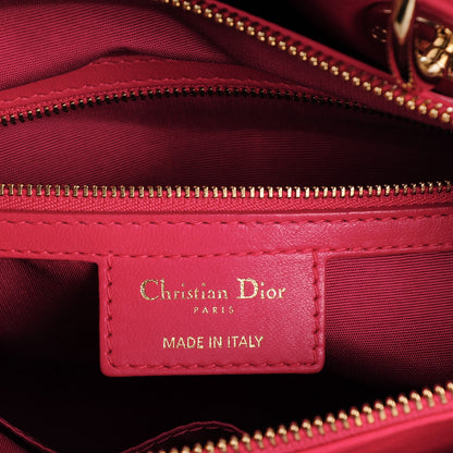 Christian Dior Lambskin Cannage Granville Polochon Fuchsia 11 of 12