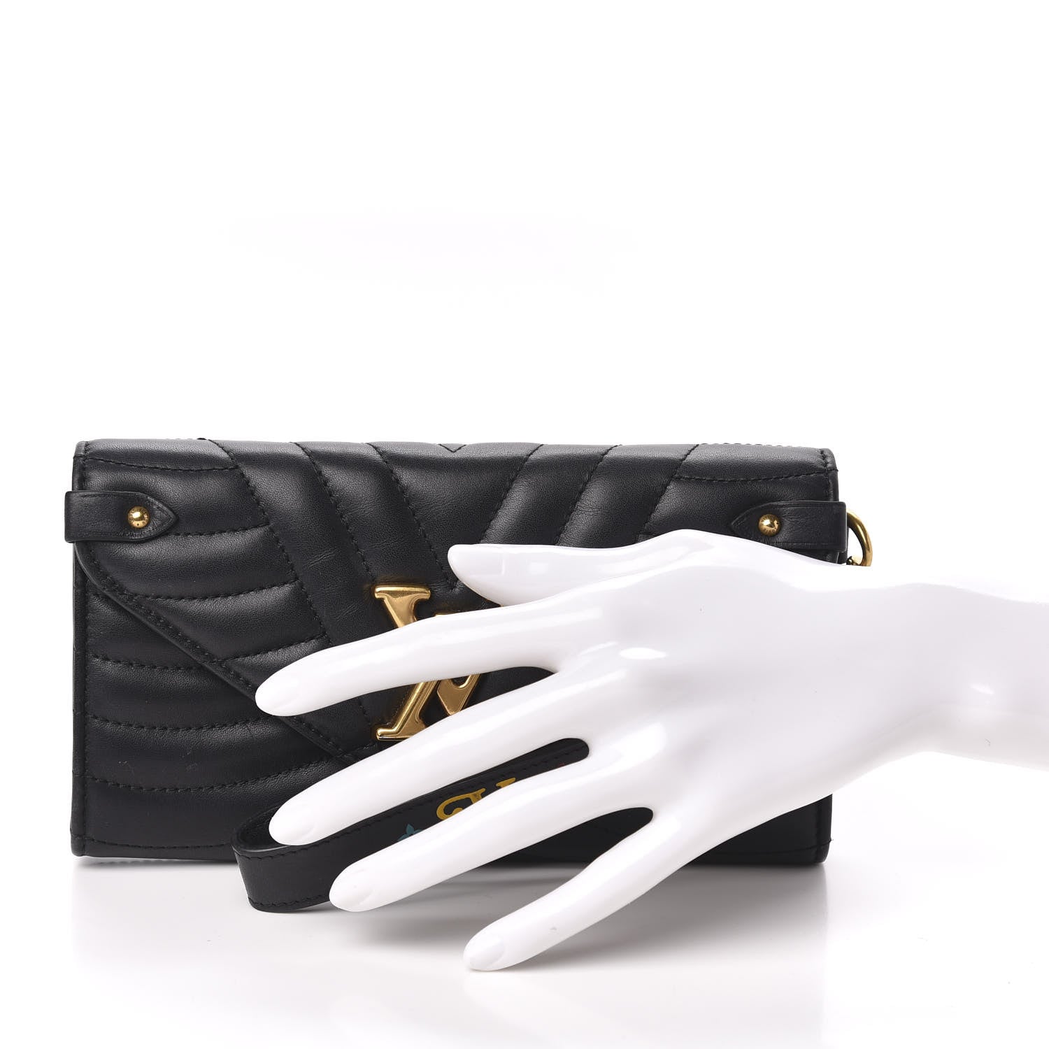Louis Vuitton Calfskin New Wave Long Wallet Black 2 of 7