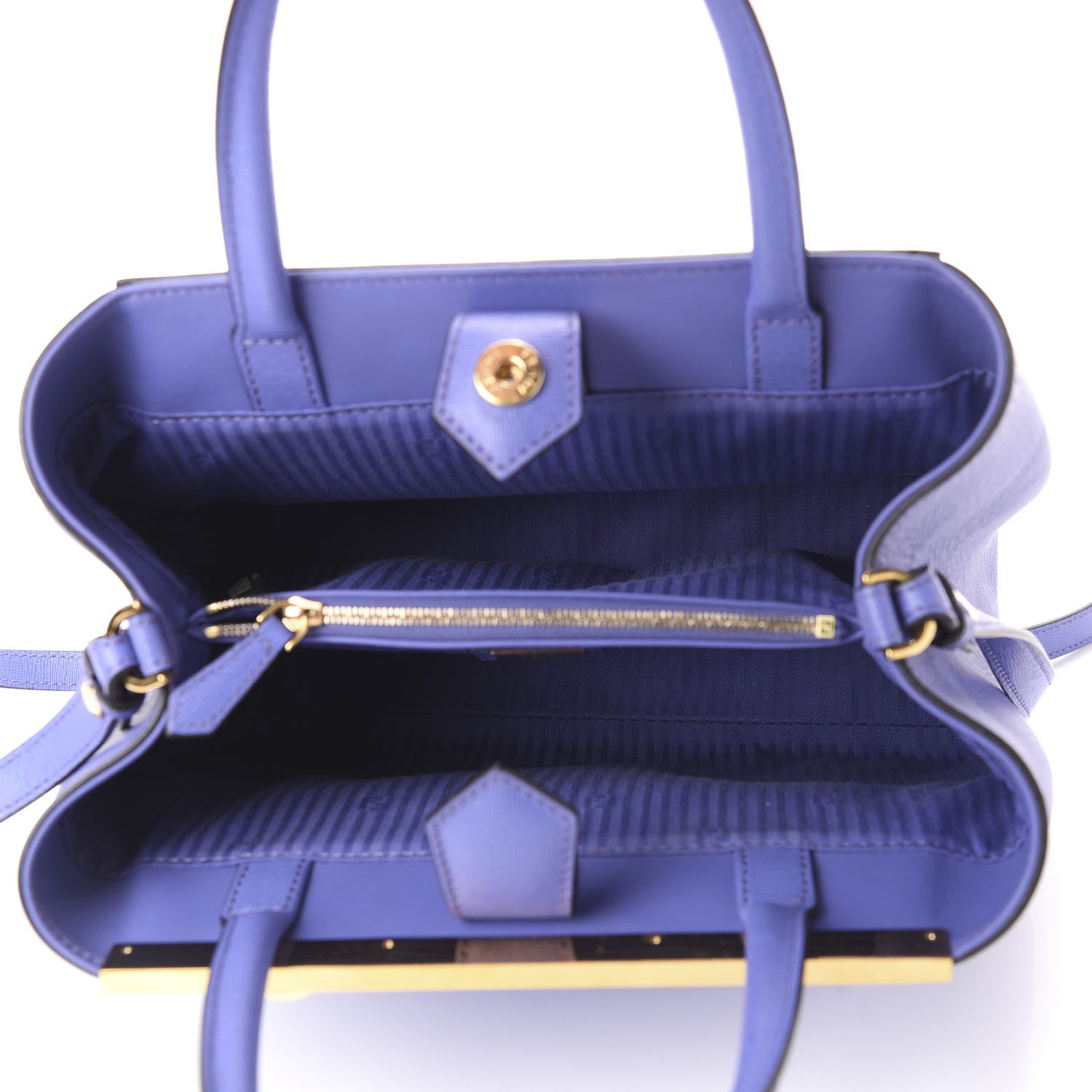 Fendi Vitello Elite Petite 2Jours Tote Viola Cassis 4 of 10