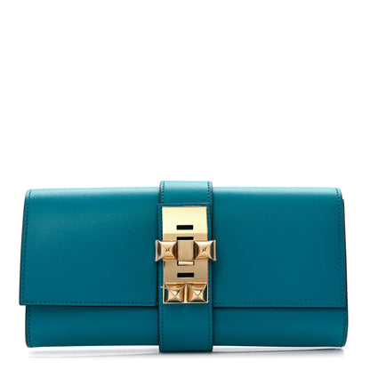 Hermes Tadelakt Medor 23 Clutch Bleu Izmir 1 of 7