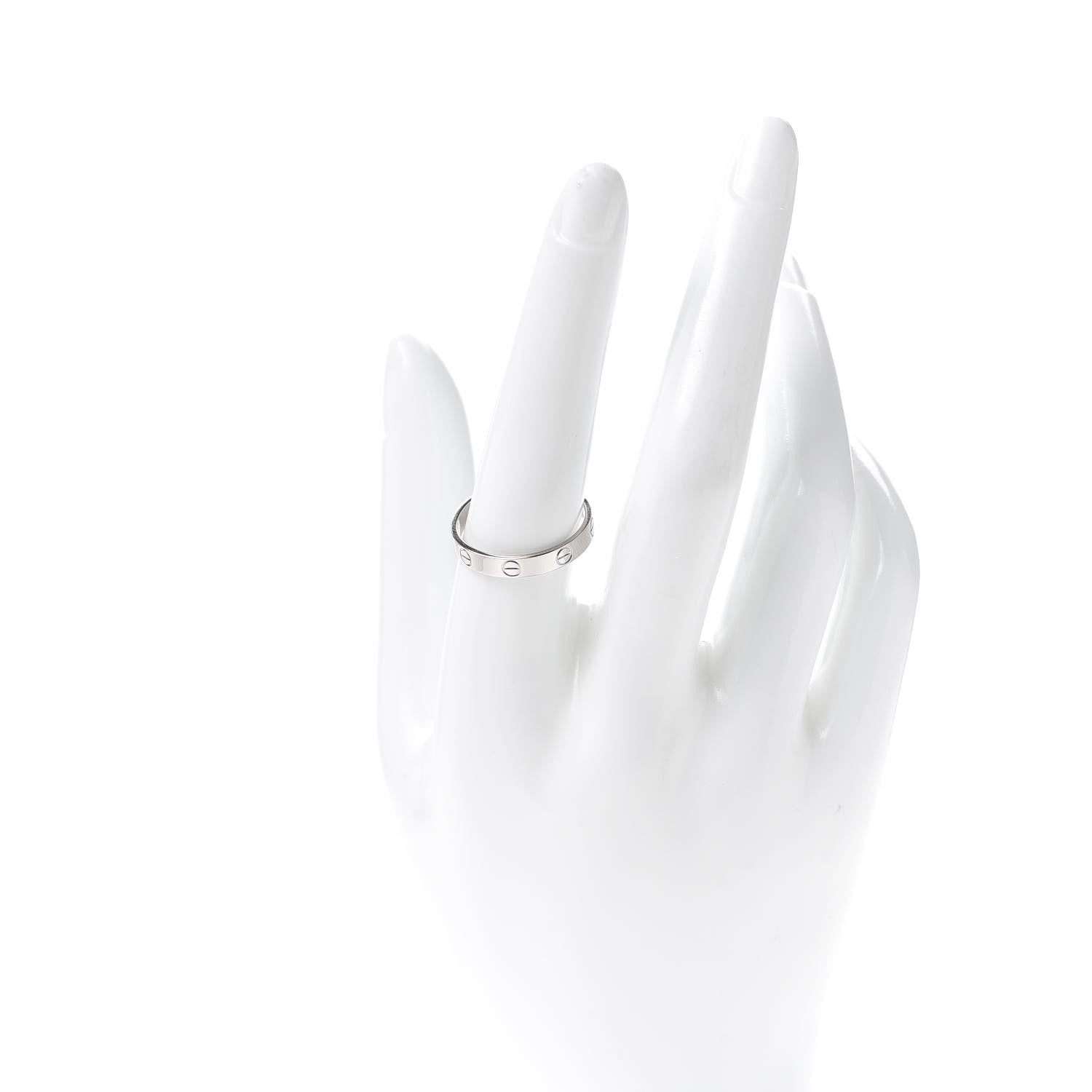Cartier 18K White Gold 3.5mm LOVE Wedding Band Ring 58 8.25 2 of 4