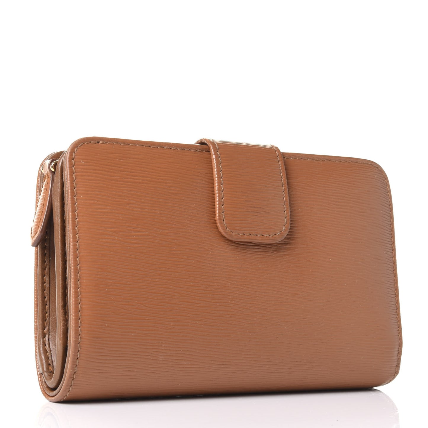 Vitello Move Bi-Color Compact Wallet Caramel