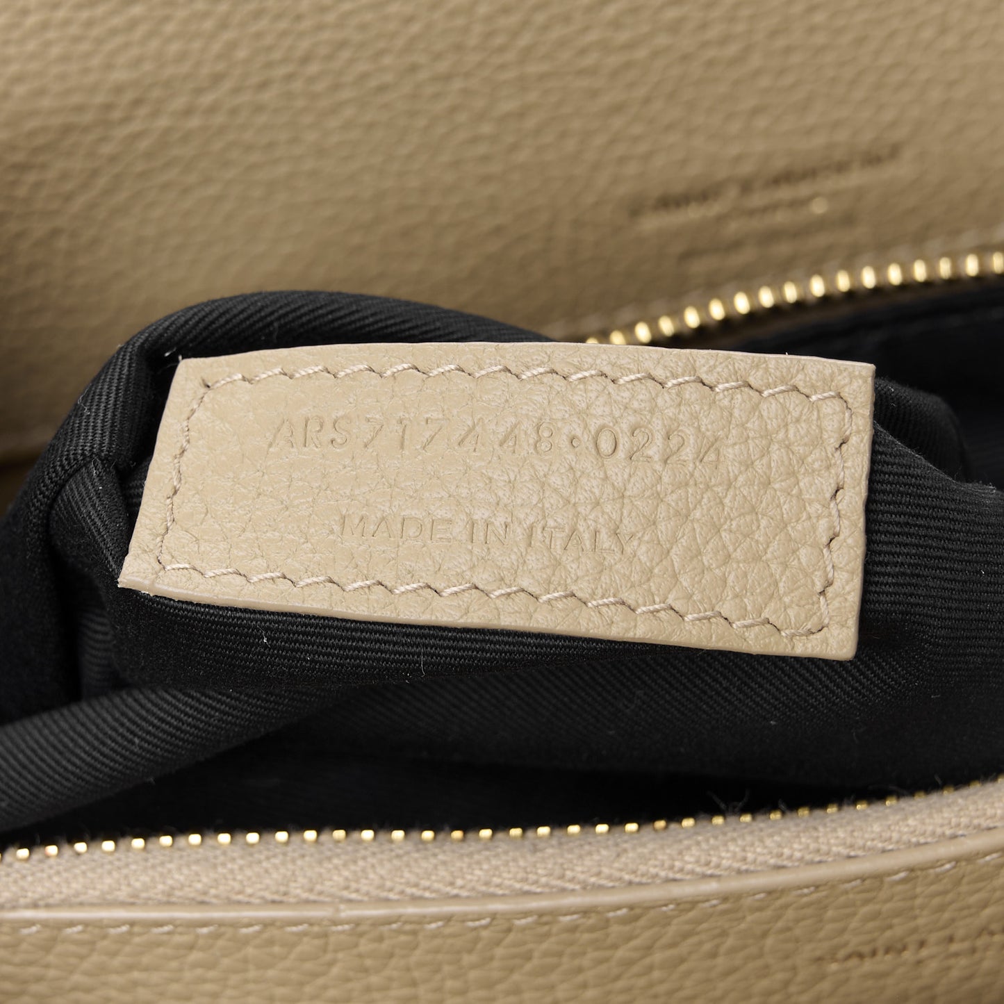 Grained Calfskin Baby Sac De Jour Souple Dark Beige