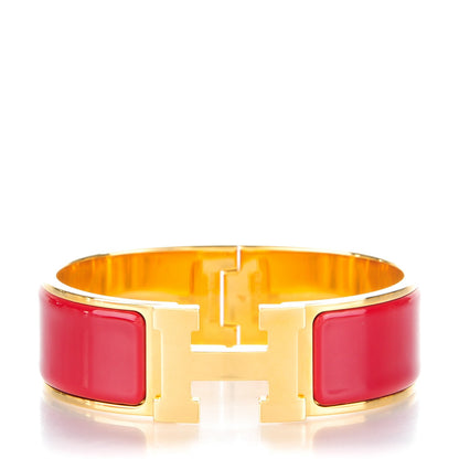 Hermes Enamel Wide Clic Clac H Bracelet GM Rouge H 1 of 6