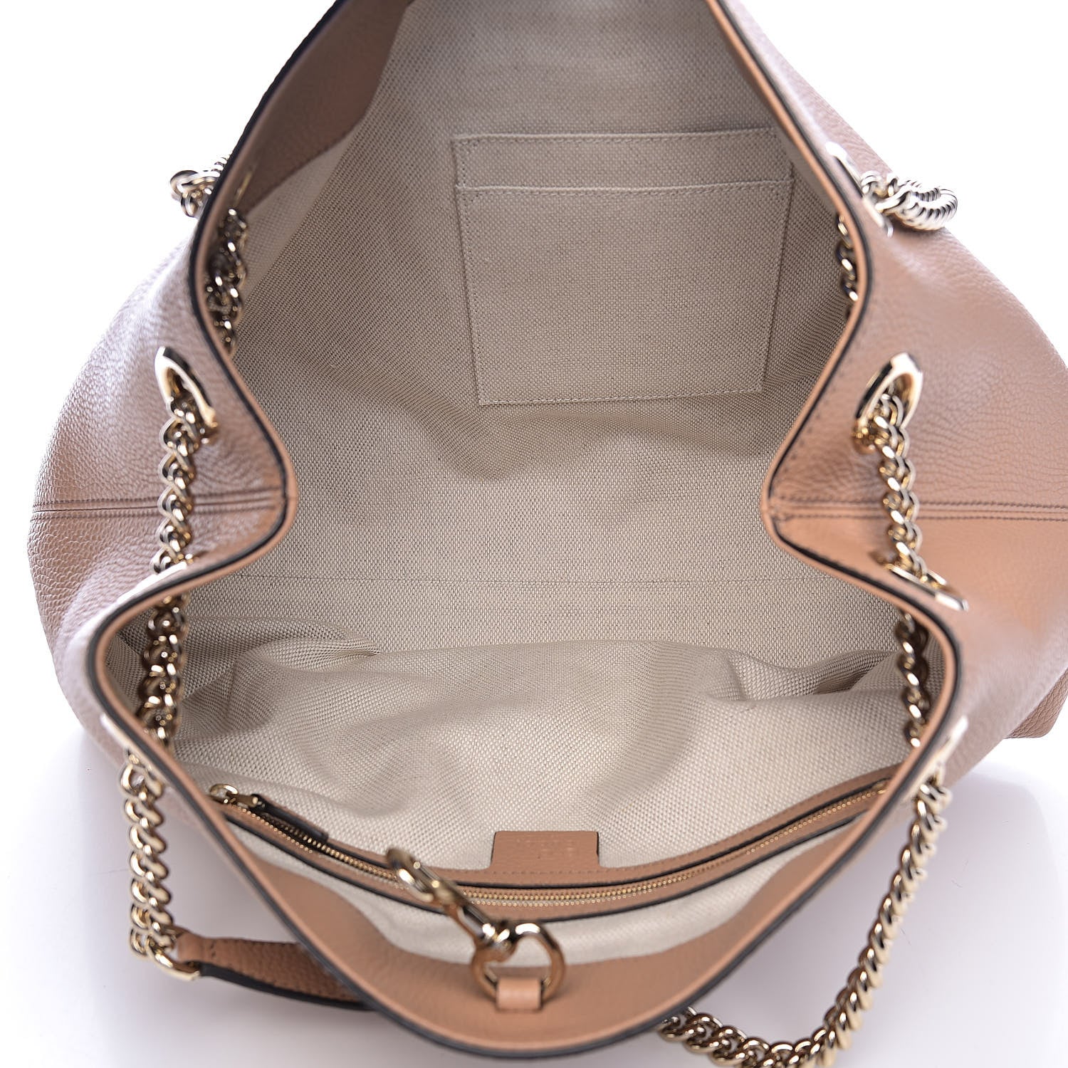 Gucci Pebbled Calfskin Medium Soho Chain Shoulder Bag Camelia 5 of 10