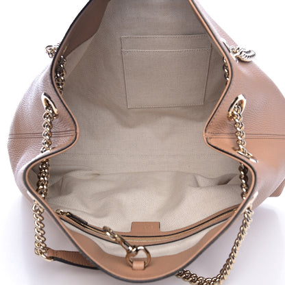 Gucci Pebbled Calfskin Medium Soho Chain Shoulder Bag Camelia 5 of 10