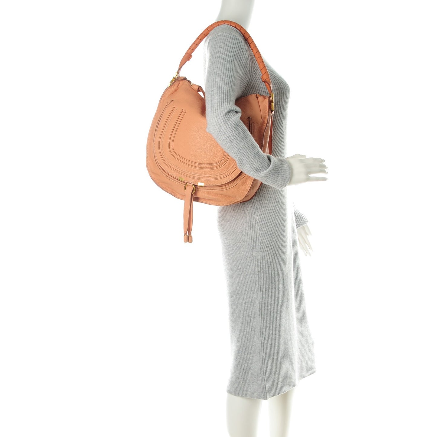 Calfskin Medium Marcie Hobo Peach Pink