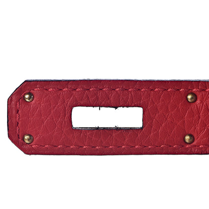 Hermes Taurillon Clemence Horseshoe Birkin 35 Rouge Casaque Black 12 of 40