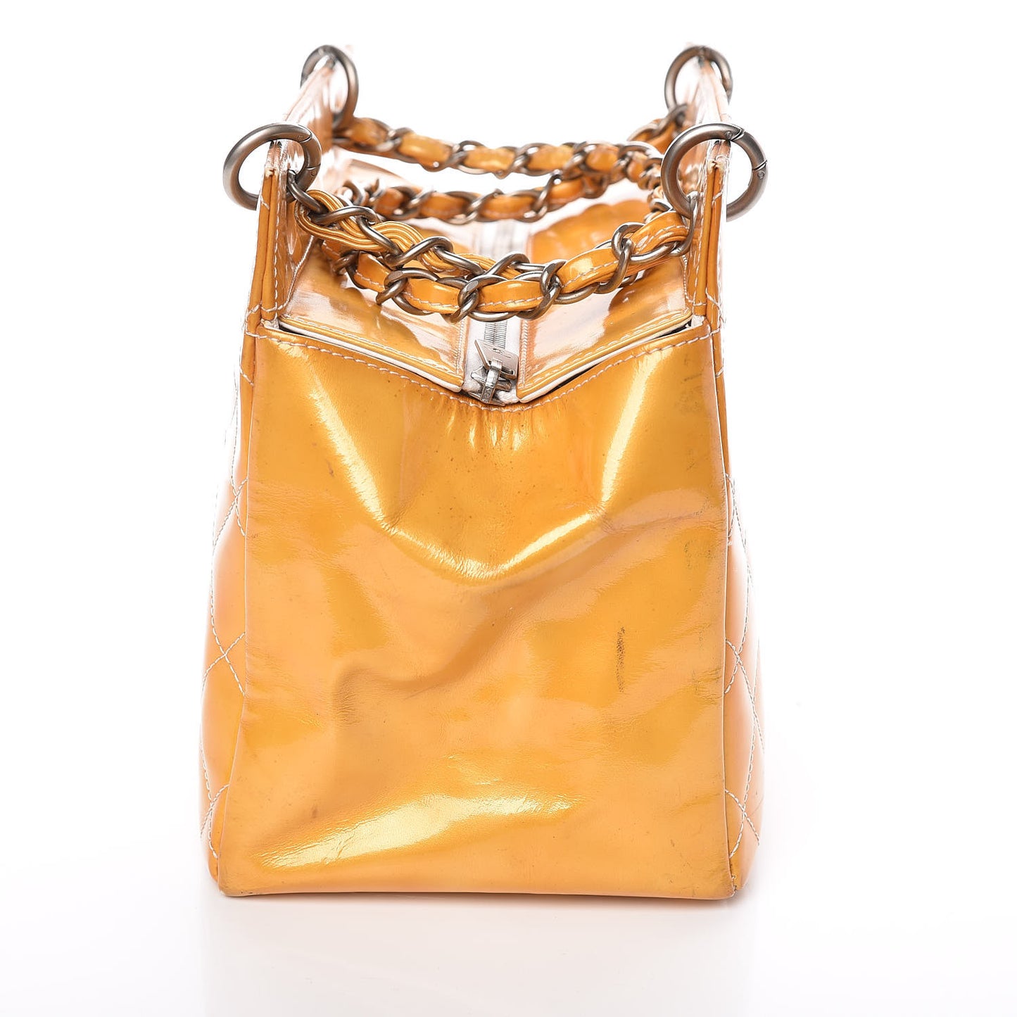 Patent Quilted Petit Timeless Tote PTT Yellow