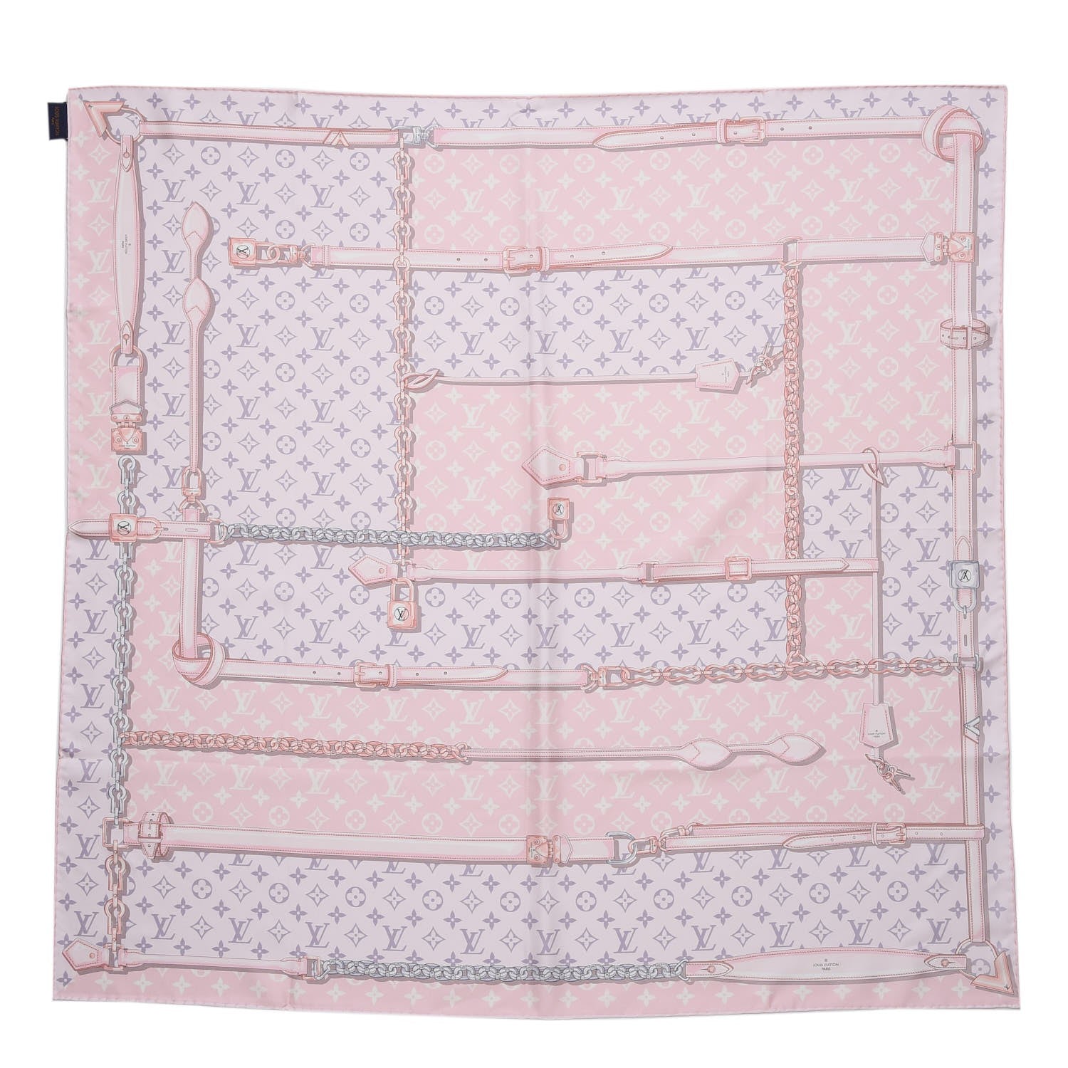 Louis Vuitton Silk Monogram Confidential Square Scarf Light Pink 1 of 7