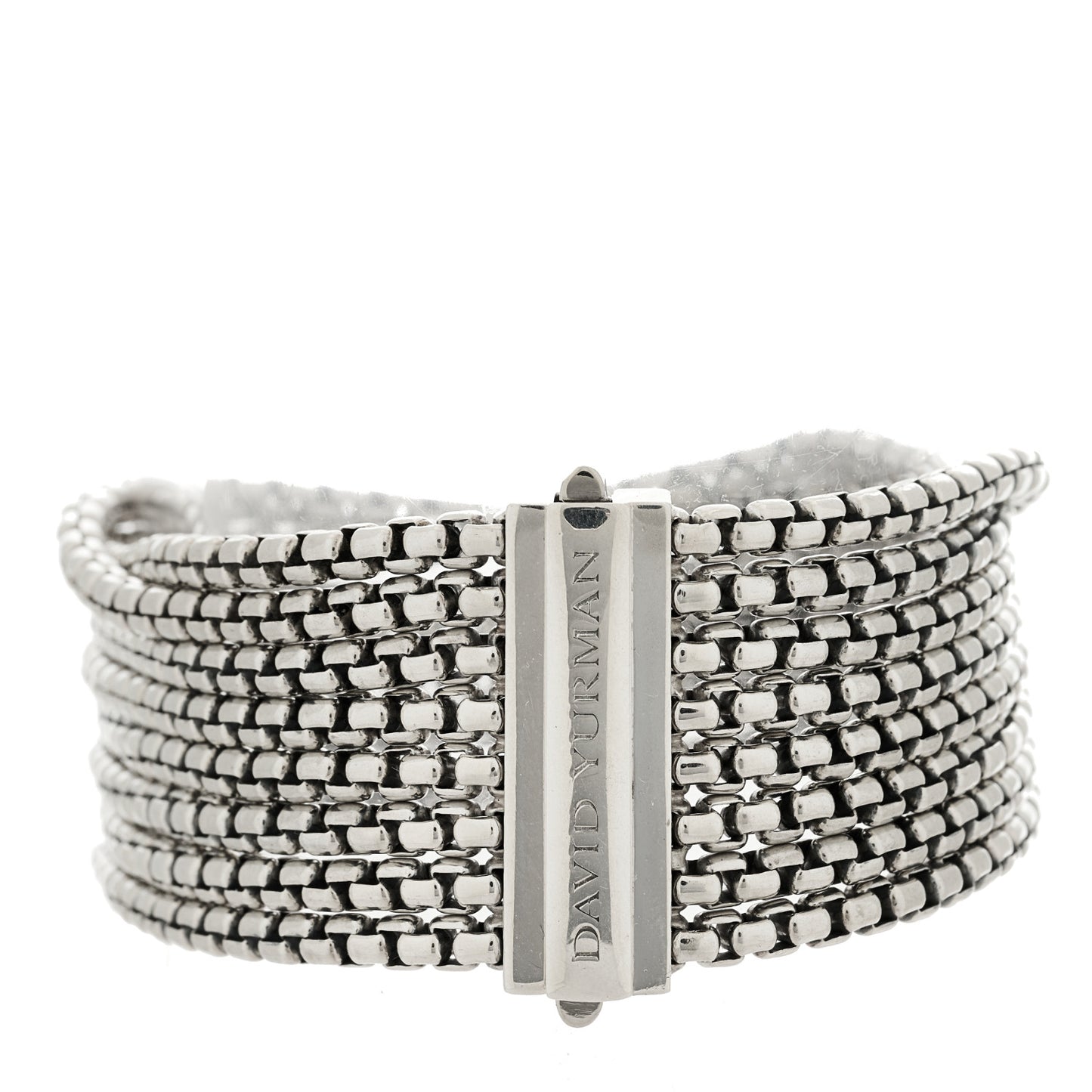 Sterling Silver Eight-Row Box Chain Bracelet