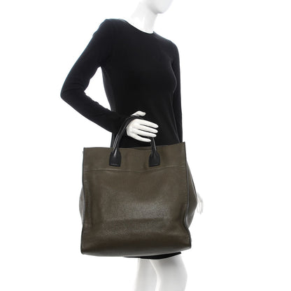 Prada Vitello Daino Tote Dark Green 3 of 11