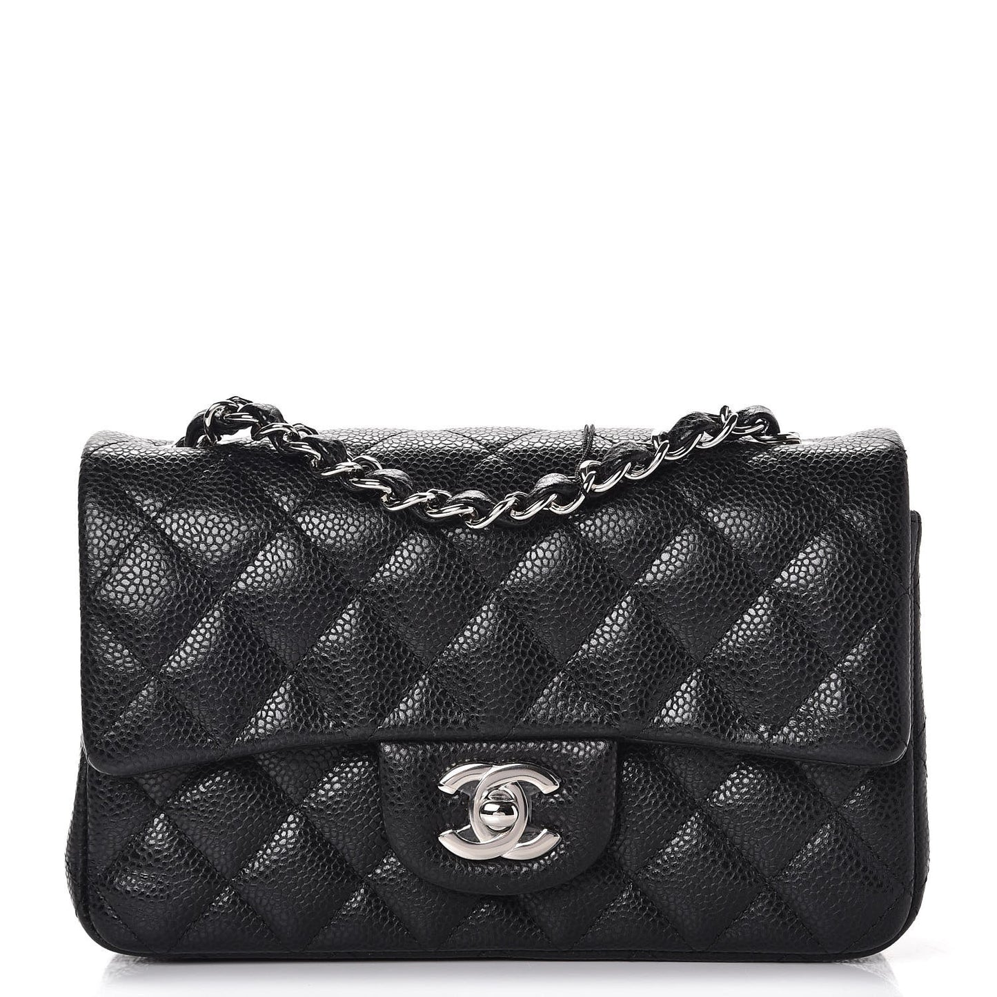Caviar Quilted Mini Rectangular Flap Black