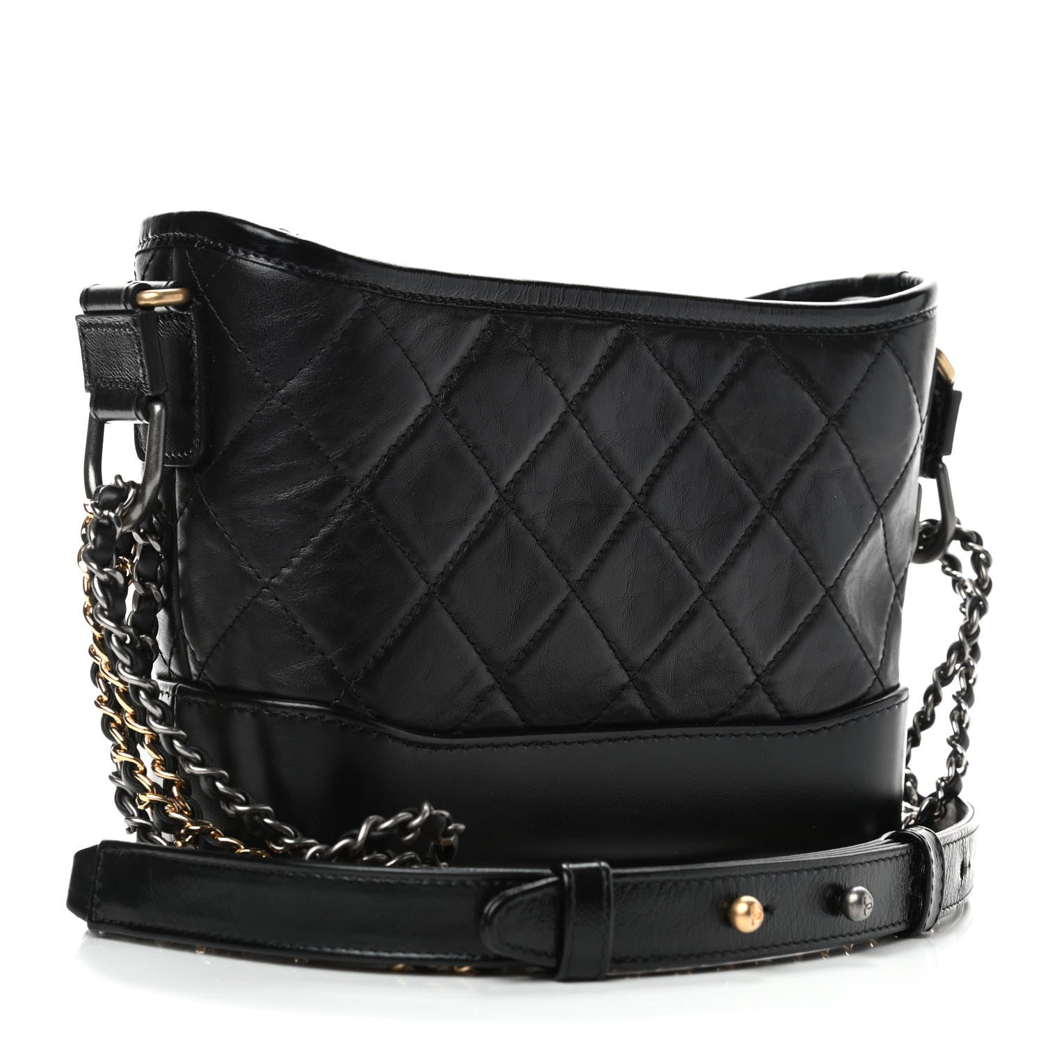Chanel Aged Calfskin Quilted Small Gabrielle Hobo Black 2 of 5